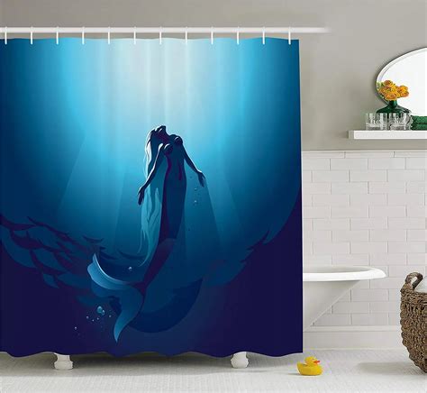 mermaid shower curtain set